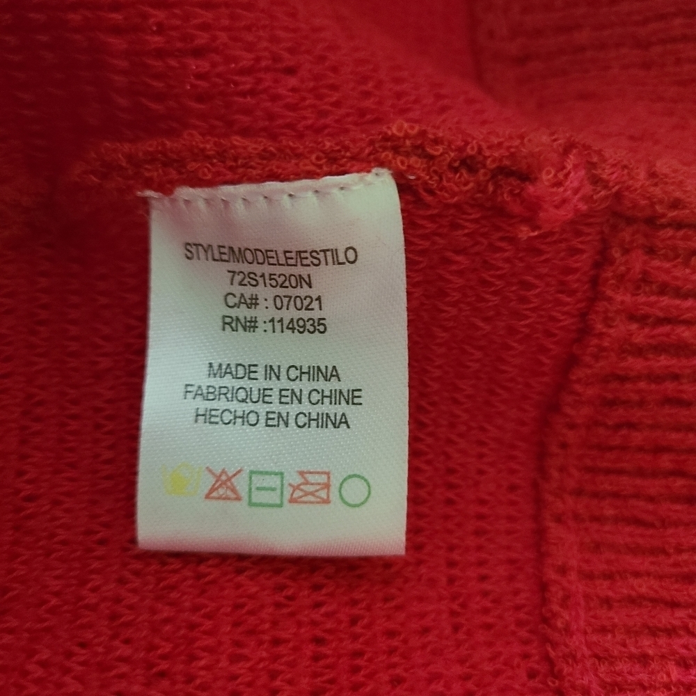 NWOT RDI Mock Neck Pullover Sweater Red Ribbed Knit - Picture 6 of 7